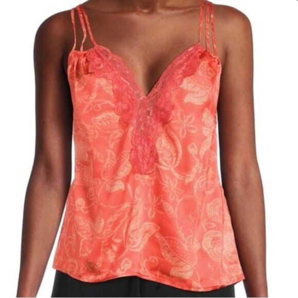 FREE PEOPLE INTIMATELY OFF THE COAST CAMI IN CORAL COMBO SIZE MEDIUM NWT - Picture 3 of 4